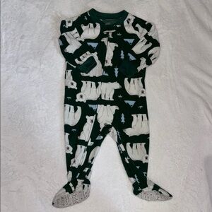 (2 for $10) Child of Mine Green and White Polar Bear Footie/ sleeper